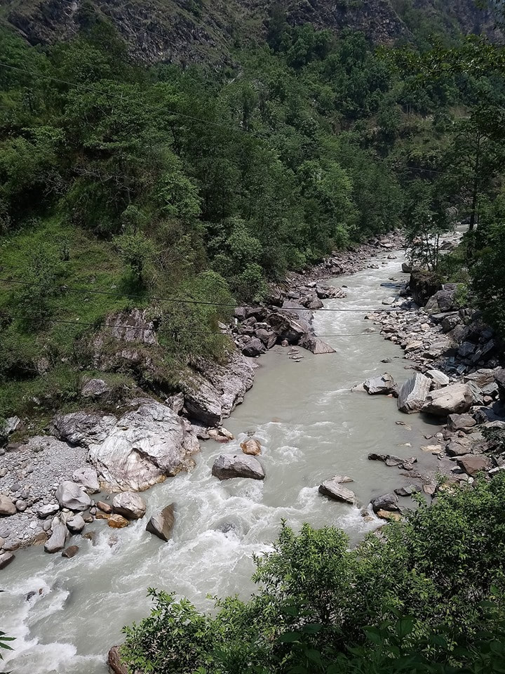Passed by the Modi Khola River.