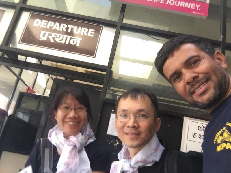 Before entering departure hall at airport.
Selfie photo credit : Bhakti Devkota -- with Peh Khee Sim and Bhakti Devkota.
